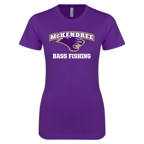  Univ Next Level Womens Purple Boyfriend Tee - McKendree Bass Fishing