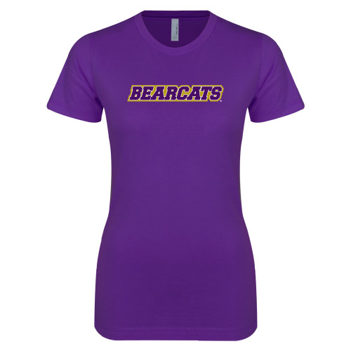  Next Level Womens Purple Boyfriend Tee - Bearcats