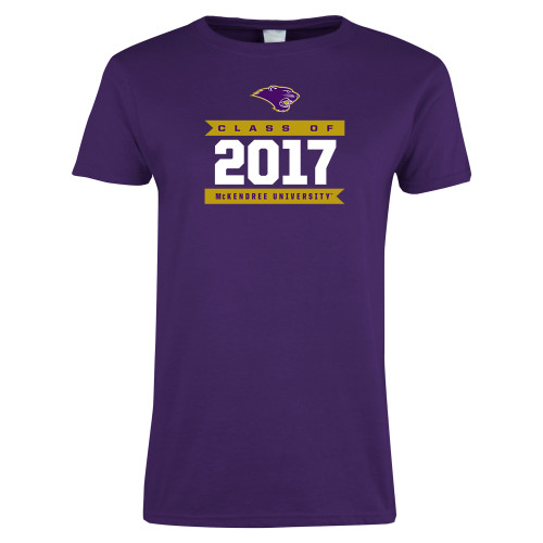  Womens Purple Short Sleeve Tee - Class Of - Banners