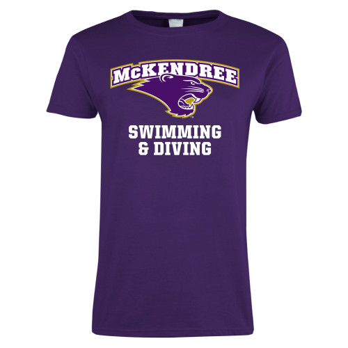  Univ Womens Purple Short Sleeve Tee - Swimming and Diving