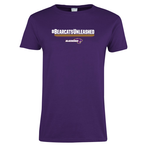  Womens Purple Short Sleeve Tee - #BearcatsUnleashed