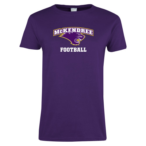  Womens Purple Short Sleeve Tee - Football