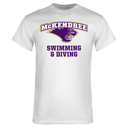  Univ White T Shirt - Swimming and Diving