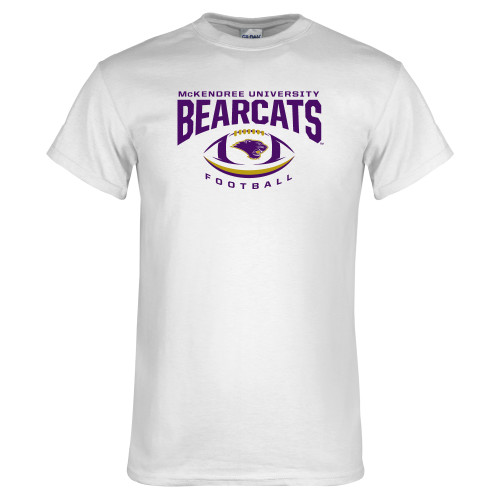  White T Shirt - Bearcats Football Arched Over Ball
