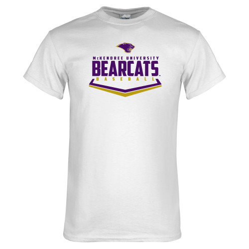  White T Shirt - Bearcats Baseball Plate