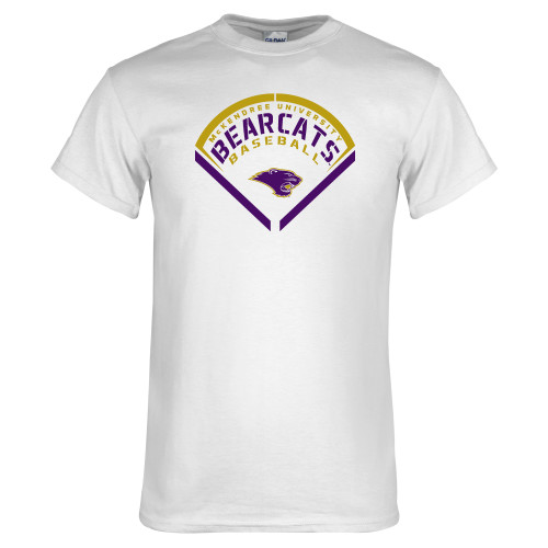  White T Shirt - Bearcats Baseball Stencil Diamond
