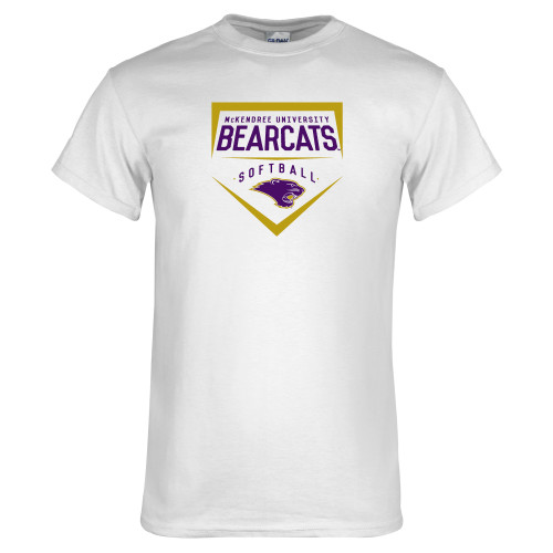  White T Shirt - Bearcats Softball Plate