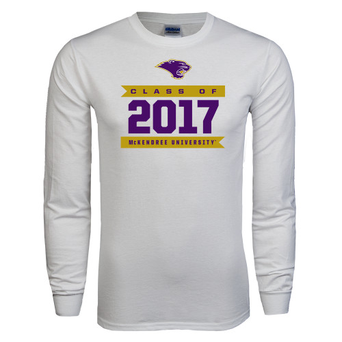  White Long Sleeve T Shirt - Class Of - Banners