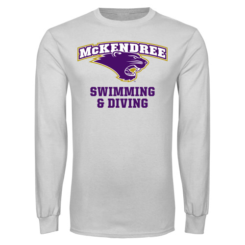  Univ White Long Sleeve T Shirt - Swimming and Diving