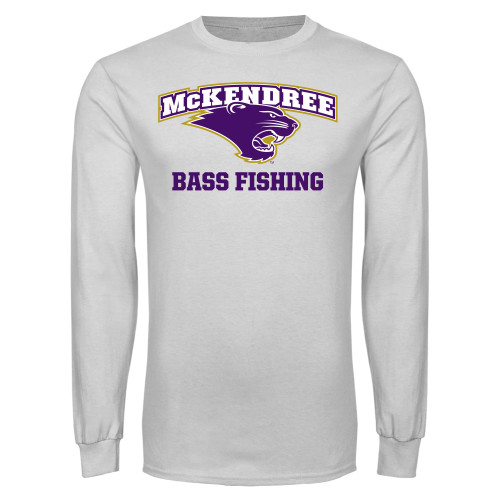  Univ White Long Sleeve T Shirt - McKendree Bass Fishing