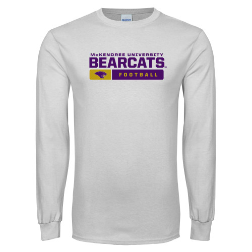  White Long Sleeve T Shirt - Bearcats Football Bar