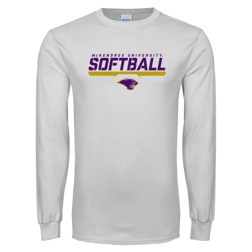  White Long Sleeve T Shirt - McKendree University Softball