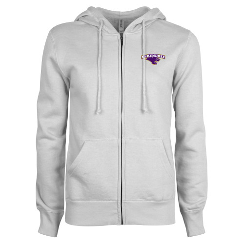  ENZA Womens White Fleece Full Zip Hoodie - Secondary Mark