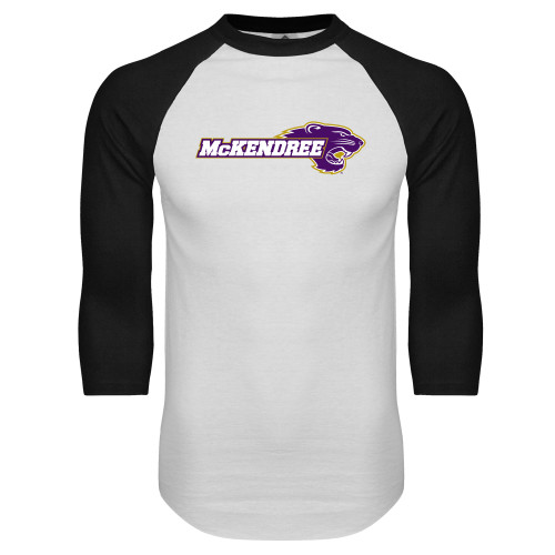  White/Black Raglan Baseball T Shirt - Primary Mark