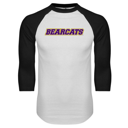  White/Black Raglan Baseball T Shirt - Bearcats