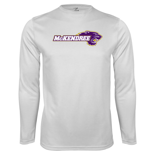  White Performance Long Sleeve Shirt - Primary Mark