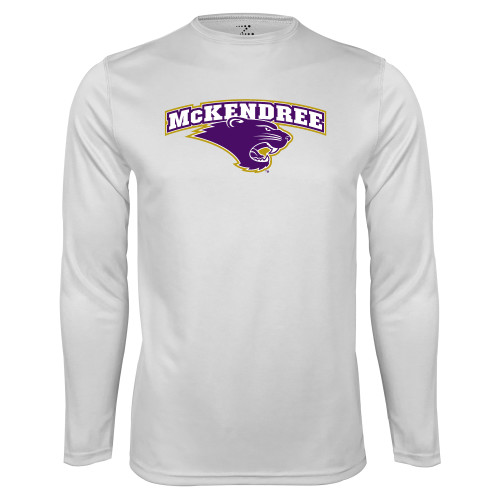  White Performance Long Sleeve Shirt - Secondary Mark
