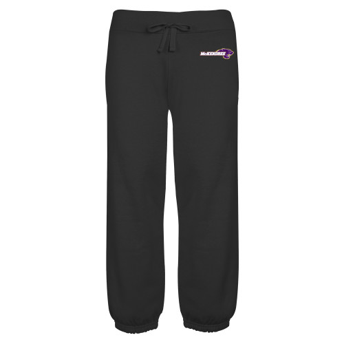  ENZA Womens Black Banded Fleece Capri - Primary Mark