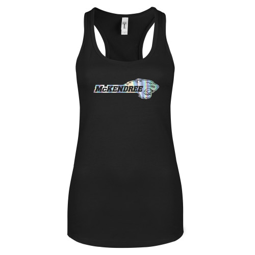  Next Level Womens Black Racerback Tank  - Primary Mark Foil