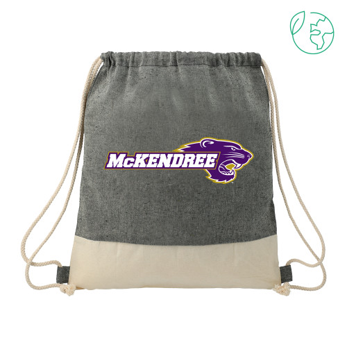  Split Recycled Cotton Natural/Black Drawstring Bag - Primary Mark