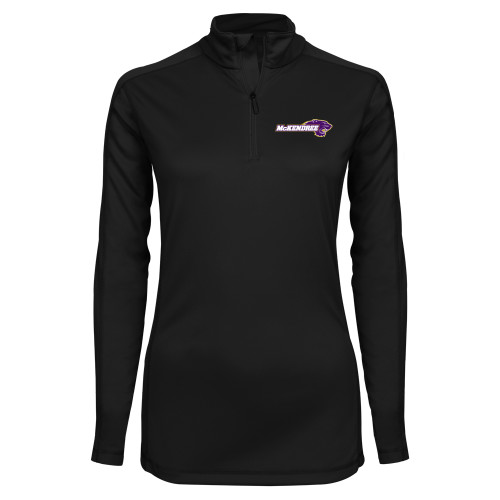  Syntrel Womens Black Interlock 1/4 Zip - Primary Mark