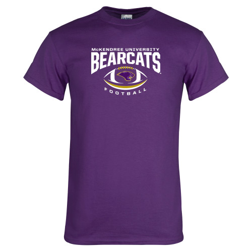 Purple T Shirt - Bearcats Football Arched Over Ball