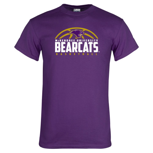  Purple T Shirt - Bearcats Basketball Half Ball
