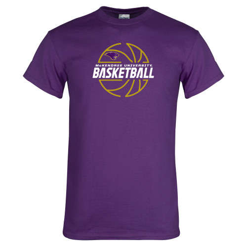  Purple T Shirt - McKendree Basketball Lined Ball