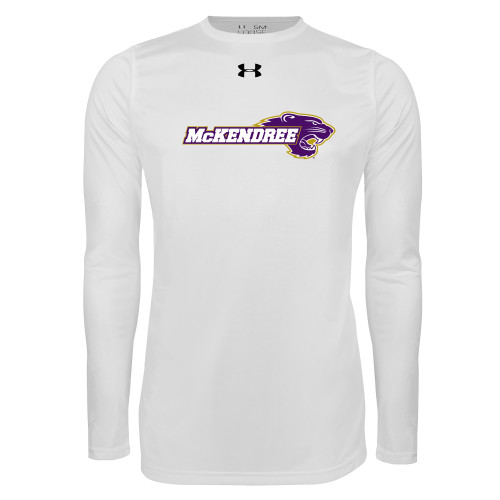  Under Armour White Long Sleeve Tech Tee - Primary Mark
