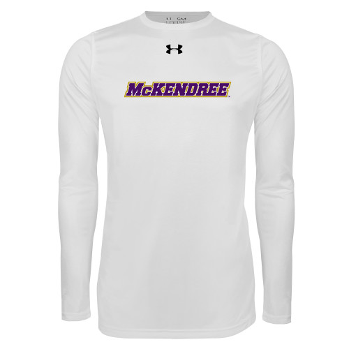  Under Armour White Long Sleeve Tech Tee - Word Mark