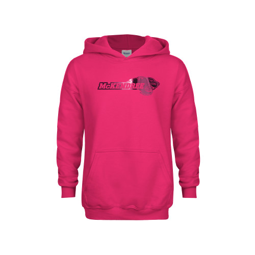  Youth Hot Pink Fleece Hoodie - Primary Mark Foil