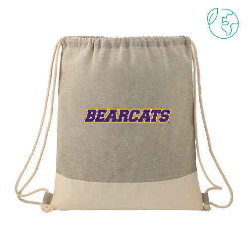  Split Recycled Cotton Grey/Natural Drawstring Bag - Primary Mark