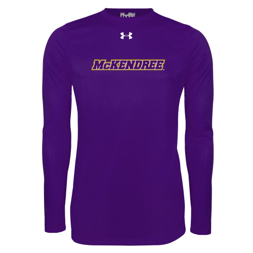  Under Armour Purple Long Sleeve Tech Tee - Word Mark