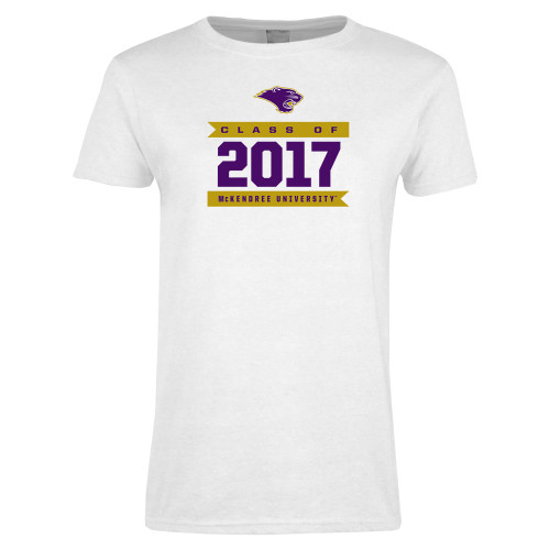  Womens White Short Sleeve Tee - Class Of - Banners