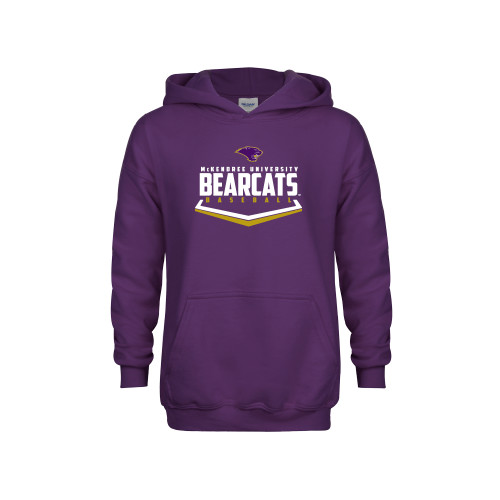  Youth Purple Fleece Hoodie - Bearcats Baseball Plate