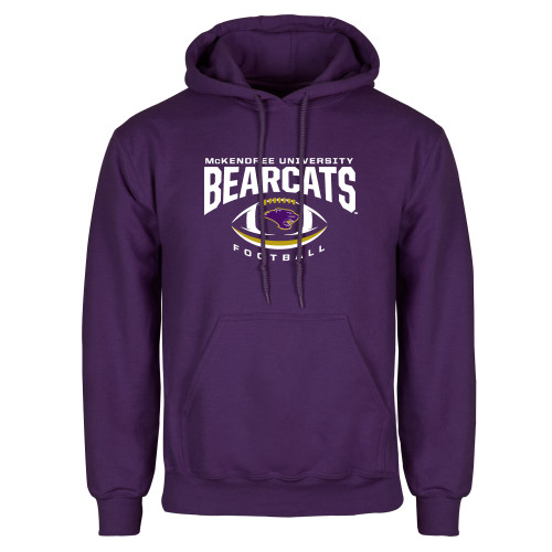  Purple Fleece Hoodie - Bearcats Football Arched Over Ball