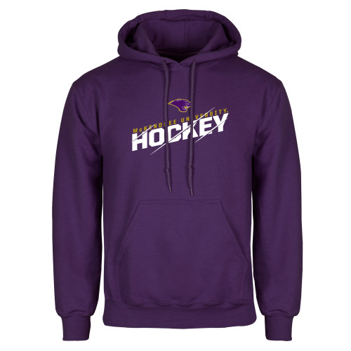  Purple Fleece Hoodie - McKendree University Hockey Slashed