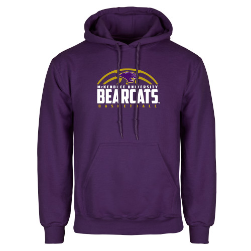  Purple Fleece Hoodie - Bearcats Basketball Half Ball