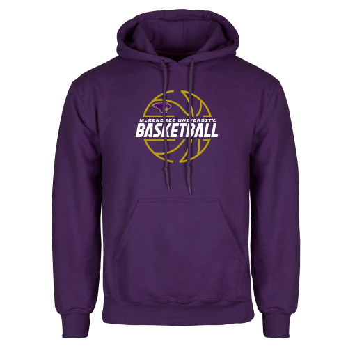  Purple Fleece Hoodie - McKendree Basketball Lined Ball