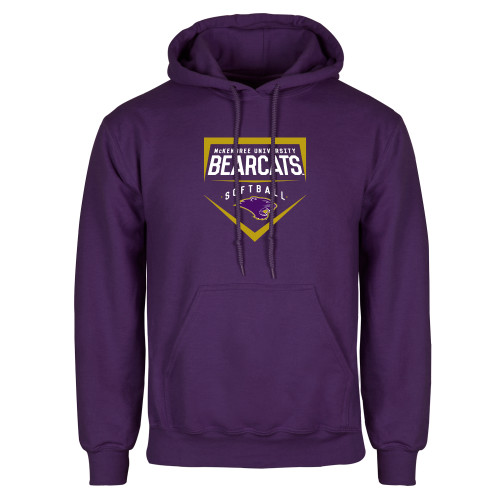  Purple Fleece Hoodie - Bearcats Softball Plate