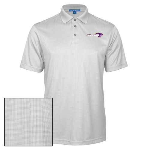  White Performance Fine Jacquard Polo - Primary Mark