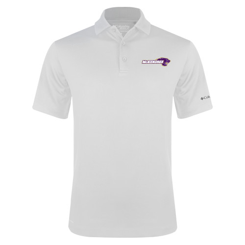  Columbia White Omni Wick Drive Polo - Primary Mark