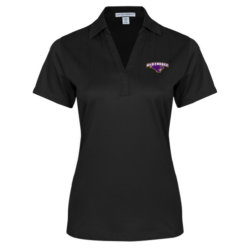  Womens Black Performance Fine Jacquard Polo - Secondary Mark