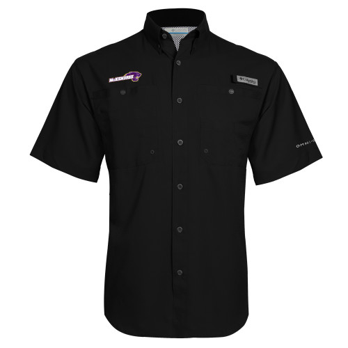  Columbia Black Tamiami Performance Short Sleeve Shirt - Primary Mark