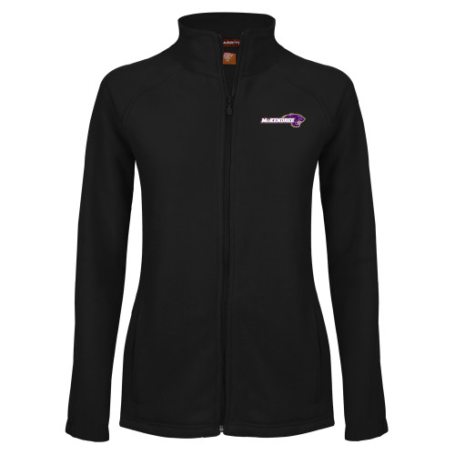  Womens Black Fleece Full Zip Jacket - Primary Mark
