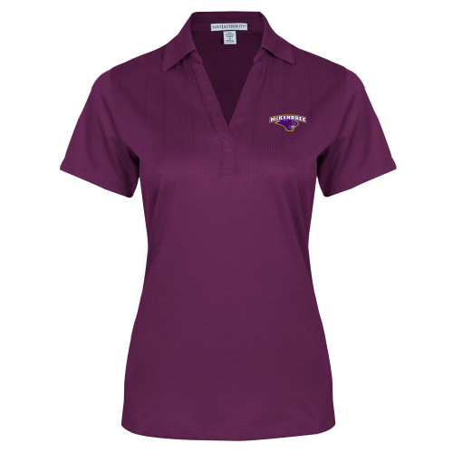  Womens Purple Performance Fine Jacquard Polo - Secondary Mark