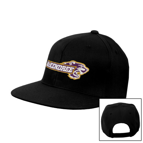  Black Flat Bill Snapback Hat - Primary Mark