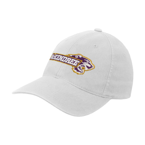  White Flexfit Structured Low Profile Hat - Primary Mark