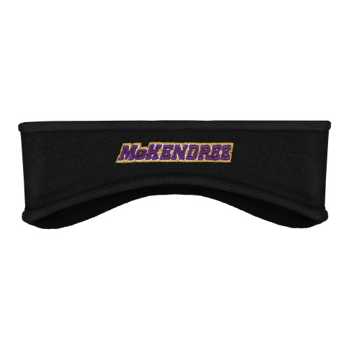  Black Stretch Fleece Headband - Word Mark
