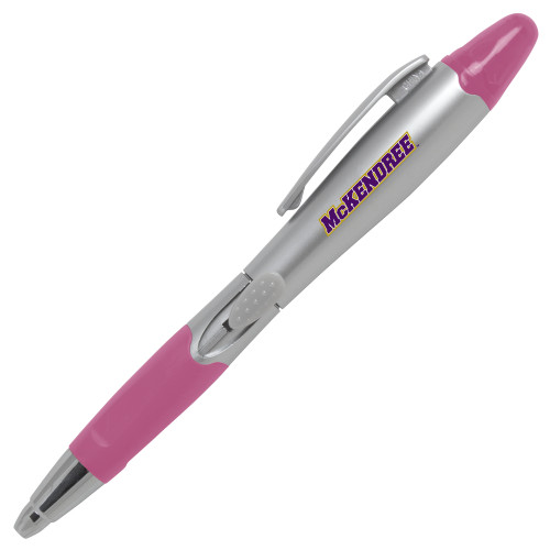  Silver/Pink Blossom Pen/Highlighter - Word Mark